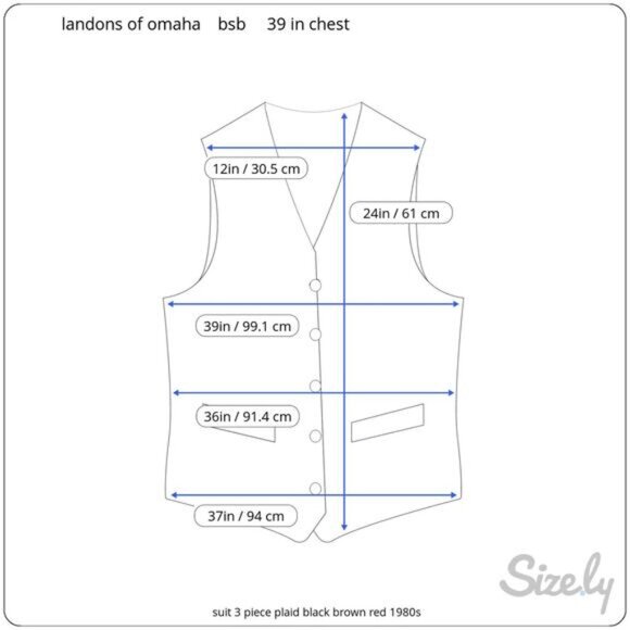 suit 3 piece plaid black brown red 1980s - Picture 3 of 16